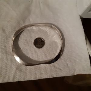 Modernist - Heavy Sterling Bangle Bracelet - Signed